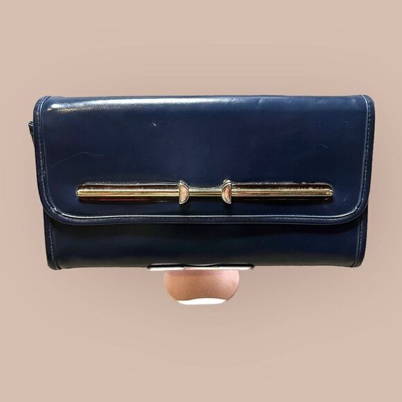 Vintage Faux Leather Clutch Smoking Costume Bag Theater Retro 80s 90s Purse - Picture 10 of 10